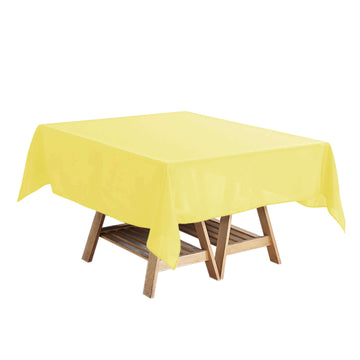 Polyester Square 54"x54" Tablecloth Yellow - Wrinkle-Resistant & Durable Table Cover