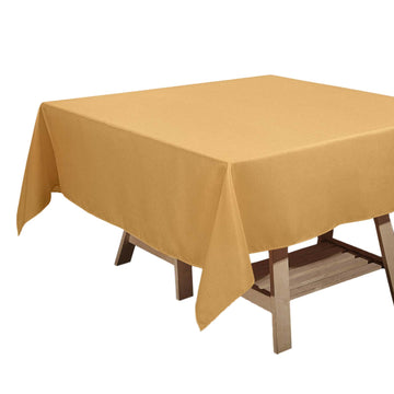 Polyester Square 70"x70" Tablecloth Gold - Wrinkle-Resistant & Durable Table Cover