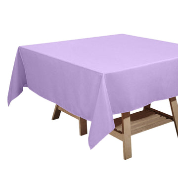 Polyester Square 70"x70" Tablecloth Lavender Lilac - Wrinkle-Resistant & Durable Table Cover