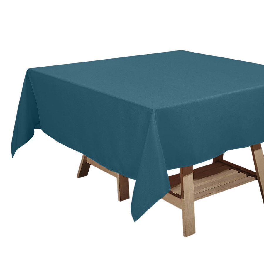 Peacock Teal Polyester Square Tablecloth 70"x70"