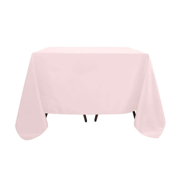 Polyester Square 90"x90" Tablecloth Blush - Wrinkle-Resistant & Durable Table Cover