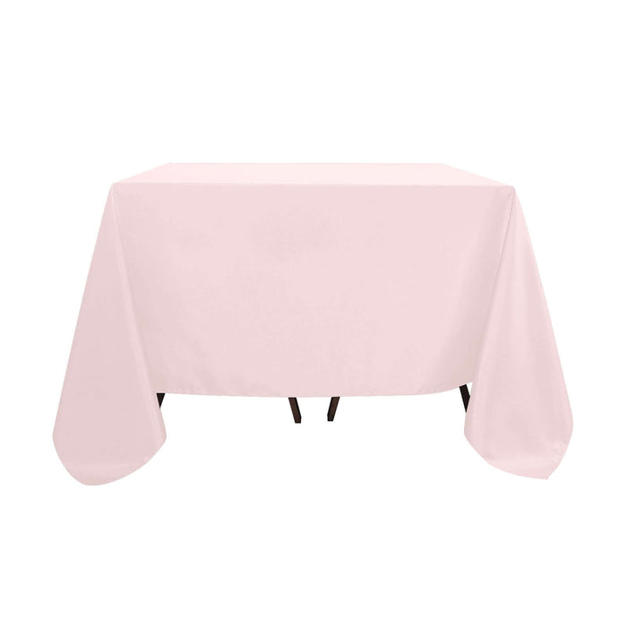 90 Inch Square Polyester Tablecloth - Rose Gold | Blush