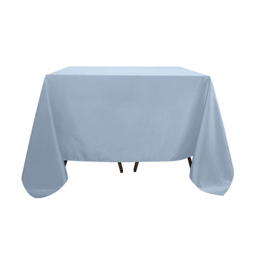 Polyester Square 90"x90" Tablecloth Dusty Blue - Wrinkle-Resistant & Durable Table Cover