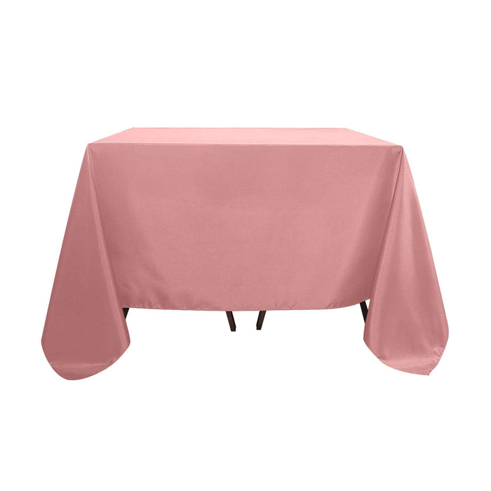 Dusty Rose Polyester Square Tablecloth 90x90 Inch