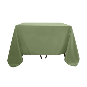 Polyester Square 90"x90" Tablecloth Dusty Sage Green - Wrinkle-Resistant & Durable Table Cover