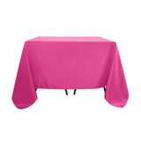 Fuchsia Polyester Square Tablecloth 90Inch