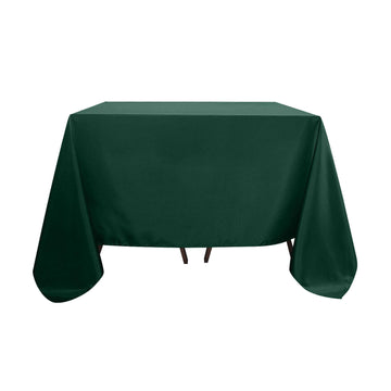 Polyester Square 90"x90" Tablecloth Hunter Emerald Green - Wrinkle-Resistant & Durable Table Cover