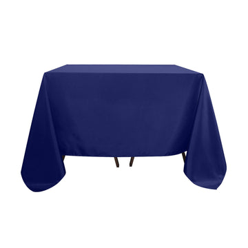 Polyester Square 90"x90" Tablecloth Navy Blue - Wrinkle-Resistant & Durable Table Cover