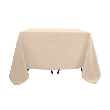 Polyester Square 90"x90" Tablecloth Nude - Wrinkle-Resistant & Durable Table Cover