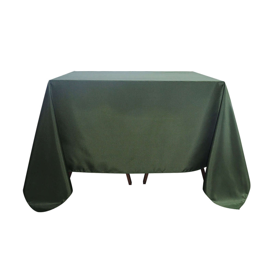 Olive Green Polyester Square Tablecloth 90inch