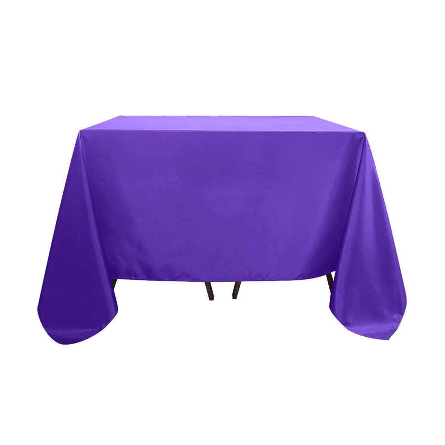 Purple Polyester Square Tablecloth 90Inch