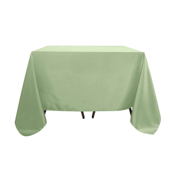 Polyester Square 90"x90" Tablecloth Sage Green - Wrinkle-Resistant & Durable Table Cover