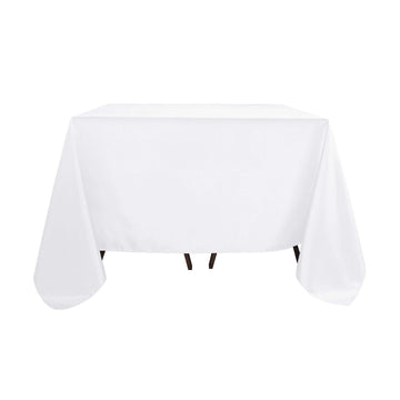 Polyester Square 90"x90" Tablecloth White - Wrinkle-Resistant & Durable Table Cover for Events