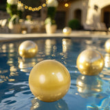 2 Pack 16inch Large Gold Vinyl Inflatable Beach Balls, Reusable Round Swimming Pool Balls