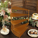 17inch Tall 4-Tier Gold Metal Spiral Stairway Step Cake Pedestal Stand