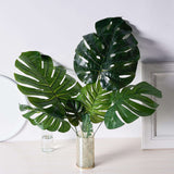 6 Stems | Assorted Green Artificial Silk Tropical Monstera Leaf Plants