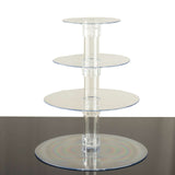 4-Tier Clear Round Acrylic Cupcake Tower Stand, Heavy Duty Cake Stand Dessert Display