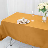 Premium Polyester 60"x102" Rectangle Tablecloth Gold - Durable 220GSM Wrinkle-Resistant Table Cover