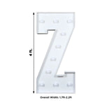 4ft White Large Marquee Light Up Number Z Mosaic Balloon Frame Pre-Cut Foam Board 10 Warm White