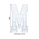 4ft White Large Marquee Light Up Letter M Mosaic Balloon Frame Pre-Cut Foam Board 10 Warm White