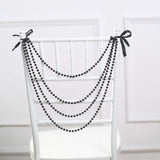 16inch Black Faux Pearl Beaded Chiavari Chair Back Garland Sash