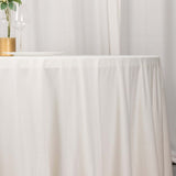 132inch Ivory Premium Scuba Round Tablecloth, Wrinkle Free Polyester Seamless Tablecloth