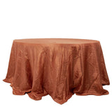 132inch Terracotta Accordion Crinkle Taffeta Seamless Round Tablecloth