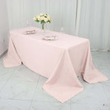 90x132inch Blush Rose Gold 200 GSM Seamless Premium Polyester Rectangular Tablecloth