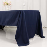  Navy Blue Seamless Premium Polyester Rectangular Tablecloth