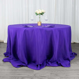 132inch Purple 200 GSM Seamless Premium Polyester Round Tablecloth