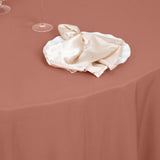 Terracotta (Rust) Seamless Premium Polyester Round Tablecloth 220GSM - 120inch