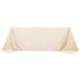 90x132inch Beige Premium Scuba Wrinkle Free Rectangular Tablecloth Seamless Polyester Tablecloth