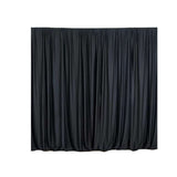 2 Pack Black Scuba Polyester Curtain Panel Durable Flame Resistant Backdrops Wrinkle Free