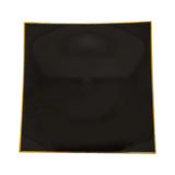 10 Pack | 8inch Black / Gold Concave Modern Plastic Dessert Plates, Disposable Salad Plates#whtbkgd