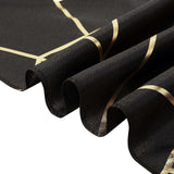 9ft Black With Gold Foil Geometric Pattern Table Runner