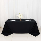 90"x132" Black Rectangle Chambury Casa 100% Cotton Tablecloth