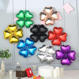 10 Pack | 15inches Shiny Black Four Leaf Clover Shaped Mylar Foil Balloons