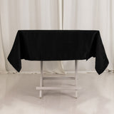 Black Seamless Lamour Satin Square Tablecloth - 54inch