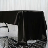 60"x126" Black Satin Rectangular Tablecloth