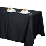 72"x120" Black Polyester Rectangle Tablecloth, Reusable Linen Tablecloth