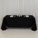 72"x120" Fire Retardant Black Tablecloth Premium Polyester Rectangular Table Cover