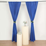 2 Pack Royal Blue Polyester Event Curtain Drapes, 10ftx8ft Backdrop Event Panels With Rod Pockets