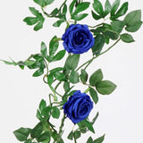 6ft | Royal Blue Real Touch Artificial Rose & Leaf Flower Garland Vine