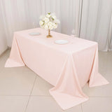 90x132inch Blush Premium Scuba Wrinkle Free Rectangular Tablecloth, Seamless Scuba Polyester