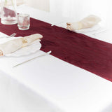 Accordion Crinkle Taffeta Table Runner - Burgundy