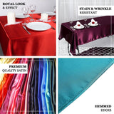 60"x126" Burgundy Satin Rectangular Tablecloth