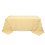 90x132inch Champagne 200 GSM Seamless Premium Polyester Rectangular Tablecloth