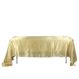 60"x126" Champagne Satin Rectangular Tablecloth