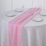 6 FT | Pink Premium Chiffon Table Runner