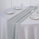 6FT | Silver Premium Chiffon Table Runner